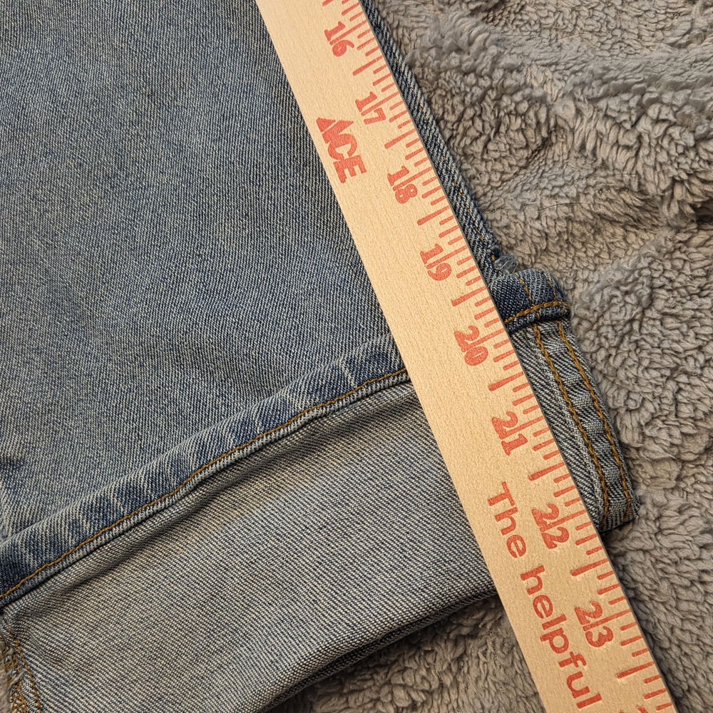 Dickies Cropped Jeans Womens 7 Blue Denim Cotton Med. Wash Denim Cuffed Hem - Picture 4 of 13